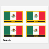 México Flag Rechteckiger Aufkleber (Blatt)