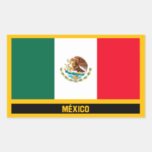 México Flag Rechteckiger Aufkleber