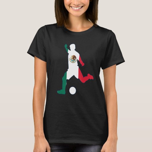 Mexico Flag Soccer Player Mexican Football T-Shirt (Vorderseite)