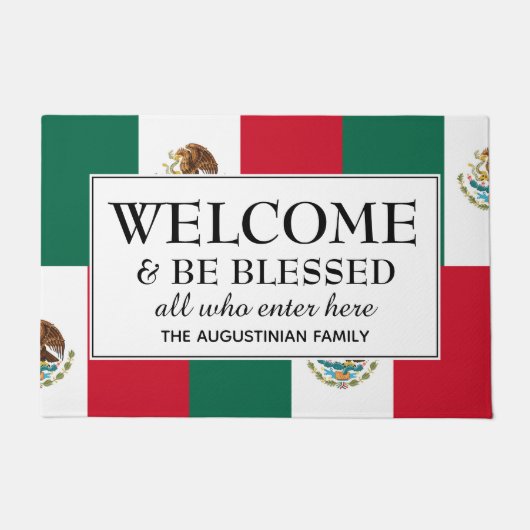 MEXICO FLAG Willkommen Fußmatte (Vorderseite)