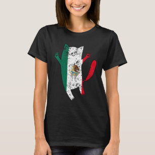 Mexico-Flagge Glückliche Katze Mexiko T-Shirt