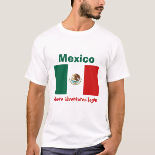 Mexico-Flagge + Karte + Text-T-Shirt T-Shirt