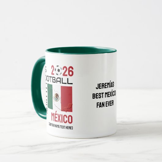 MEXICO Fußball Custom 2026 JEDES JAHR Tasse (Vorderseite Links)