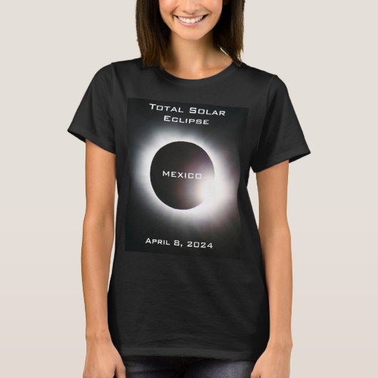MEXICO Gesamte Sonnenfinsternis 8. April 2024 T-Shirt (Vorderseite)