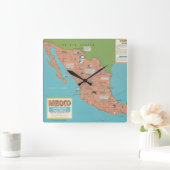 Mexico - Headline-Focus Wall Map Quadratische Wanduhr (Zuhause)