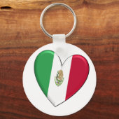 Mexico Heart Flag Schlüsselanhänger (Vorderseite)