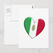 Mexico Herzenflagge Postkarte (Vorne/Hinten)