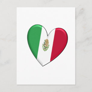 Mexico Herzenflagge Postkarte