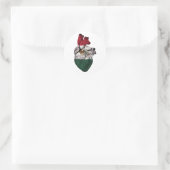 Mexico Herzenflagge Runder Aufkleber (Tasche)