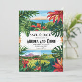 mexico Hochzeit in Urlaubsort speichern Daten Einladung (Stehend Vorderseite)