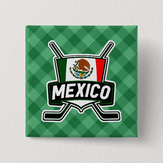 Mexico Ice Hockey Flag Abzeichen Hockey Button (Vorderseite)