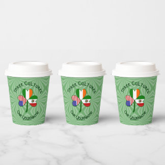 Mexico Ireland USA Shamrock Personalized Text Pappbecher