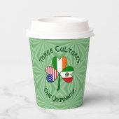 Mexico Ireland USA Shamrock Personalized Text Pappbecher (Rückseite)