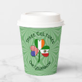 Mexico Ireland USA Shamrock Personalized Text Pappbecher (Vorderseite)
