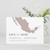 Mexico Karte Save-the-Date-Vorlage (Stehend Vorderseite)