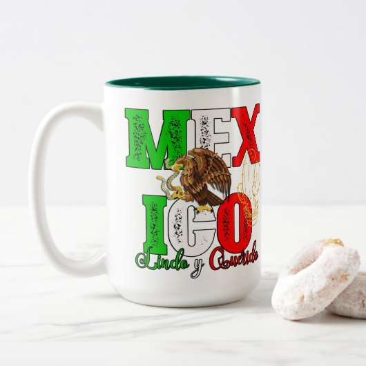 Mexico Lindo y Querido Zweifarbige Tasse (Mit Donut)