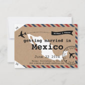 Mexico Luftpost-Gepäckanhänger Save-the-Date mit K Save The Date (Rückseite)