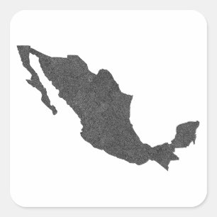 Mexico Map Design mit versteckten Grenzen Quadratischer Aufkleber