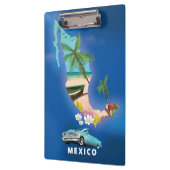 Mexico Map Illustration Reiseplakat. Klemmbrett (Links)