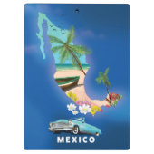 Mexico Map Illustration Reiseplakat. Klemmbrett (Rückseite)