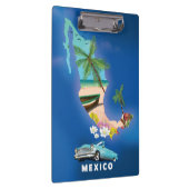 Mexico Map Illustration Reiseplakat. Klemmbrett (Rechts)
