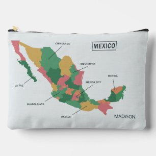 Mexico Map individuelle Name Zubehörtasche