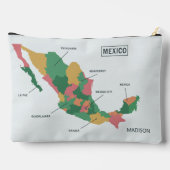 Mexico Map individuelle Name Zubehörtasche (Rückseite)