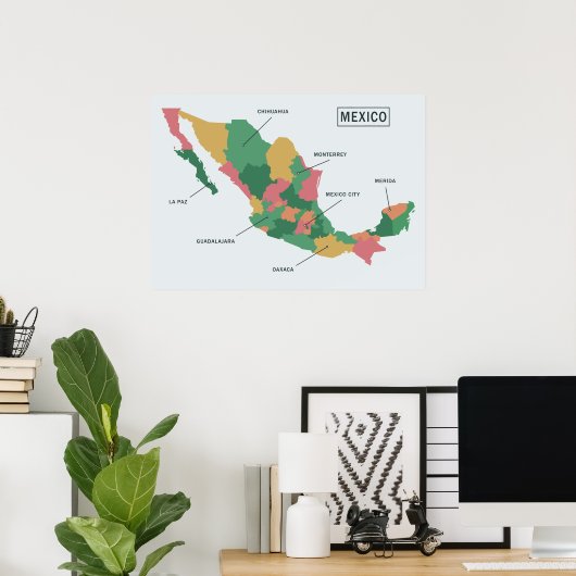 Mexico Map Poster (Heimbüro)