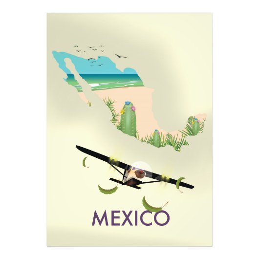 Mexico Map Reiseplakat Fotodruck (Vorne)