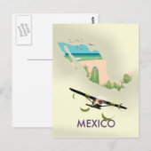 Mexico Map Reiseplakat Postkarte (Vorne/Hinten)