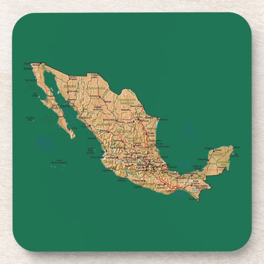 Mexico Map Untersetzer (Vorderseite)
