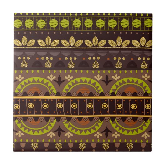 Mexico Mayan Tribal Art Fliese (Vorderseite)