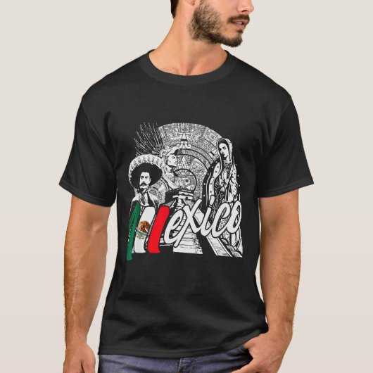 Mexico - Mexican Pride - Virgen De Guadalupe And H T-Shirt (Vorderseite)