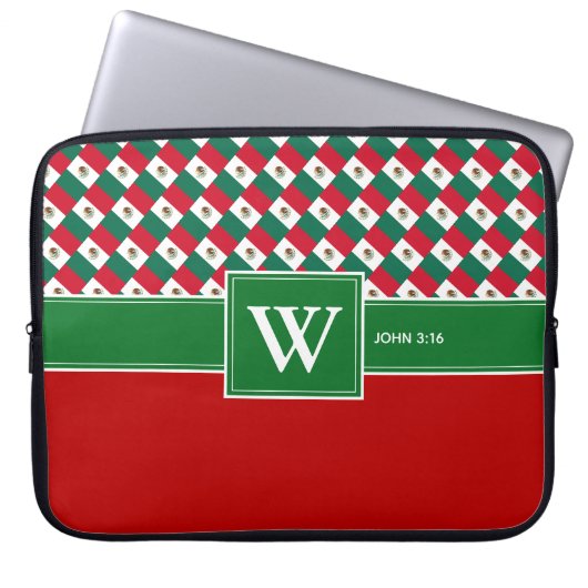 MEXICO Monogram Christlich Scripte Notebook Red Laptopschutzhülle (Vorderseite)