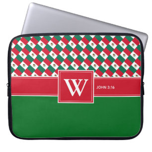 MEXICO Monogram Christlich Scripting Notebook Grün Laptopschutzhülle