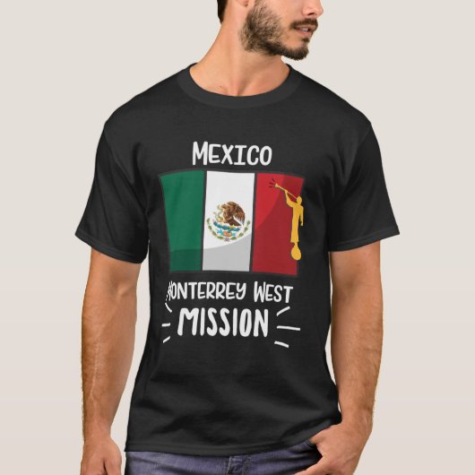 Mexico Monterrey West Mormon LDS Mission Missionar T-Shirt (Vorderseite)