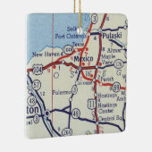 Mexico NY Vintag Map Keramikornament (Rechts)