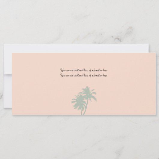 Mexico Palm Tree Starfish Boarding Hochzeit in Mex Einladung (Rückseite)