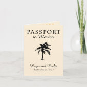 Mexico Passport Palm Tree Wedding Einladung (Vorderseite)