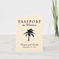 Mexico Passport Palm Tree Wedding