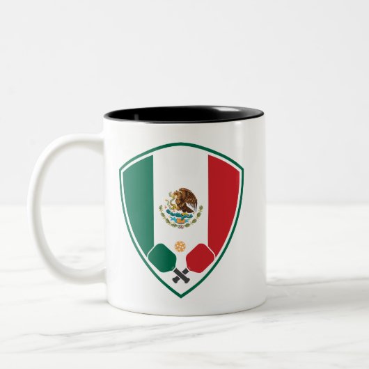 Mexico Pickleball Pride Zwei-Tone-Tasse Zweifarbige Tasse (Links)
