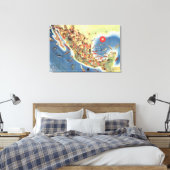 Mexico Pictorial Map von Miguel Gomez Medina Leinwanddruck (Insitu (Schlafzimmer))