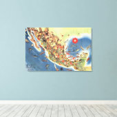 Mexico Pictorial Map von Miguel Gomez Medina Leinwanddruck (Insitu (Holzboden))