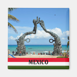 Mexico Playa del Carmen Beach Statue Souvenir Magnet