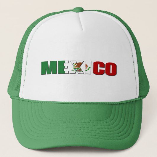 Mexico Pride Trendy Authentischer mexikanischer Ge Truckerkappe (Vorderseite)