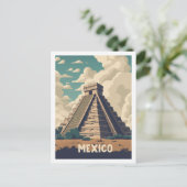 Mexico Pyramide Vintag Berühmter Reiseort Postkarte (Stehend Vorderseite)