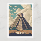 Mexico Pyramide Vintag Berühmter Reiseort Postkarte (Vorderseite)