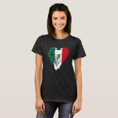 Mexico Retro Heart Shape Flag T-Shirt (Vorne ganz)
