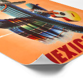 Mexico Retro Vintage Travel Poster mit Kaktus (Ecke)