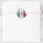 Mexico Ripped Flag Classic Round Aufkleber (Tasche)